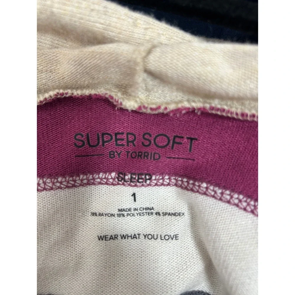 Torrid Hoodie Sleepwear Womens 1X Beige Colorblock Super Soft Lounge Pullover